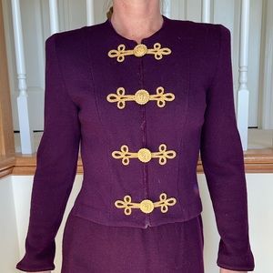 St. John Carlisle sport .   Jacket only size 2.  Purple w gold brogues.